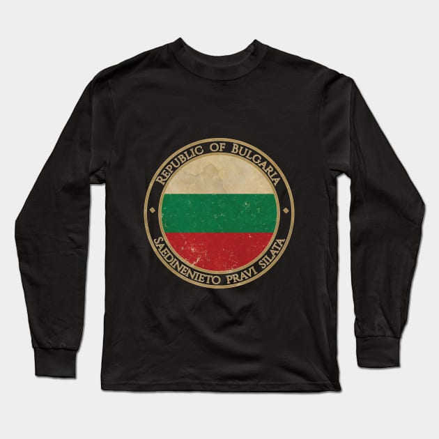 Vintage Republic of Bulgaria Europe European EU Flag Long Sleeve T-Shirt by DragonXX